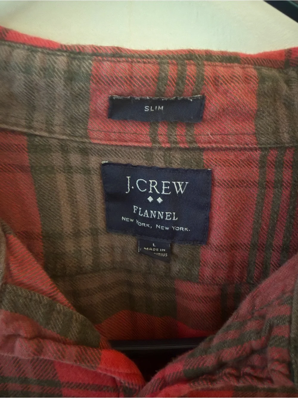 J. Crew Red and Brown Plaid Button-Down Shirt